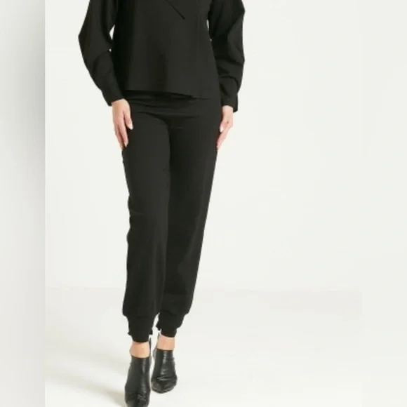 PLANET By LAUREN G Tied Up Scuba Pants Black Travel, Size 1 Small S 4 6 8